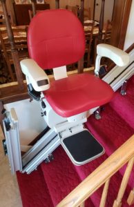 The Pilot Aviator E603 Straight Stairlift with Automatic Folding Hinged Rail