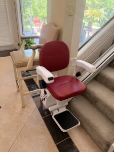 Aviator E603 Straight Stairlift Light Brown Upholstery